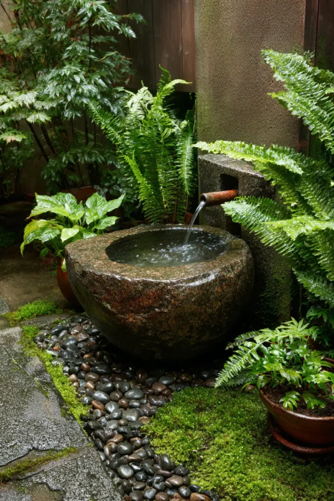 Tranquil Water Feature with Stones