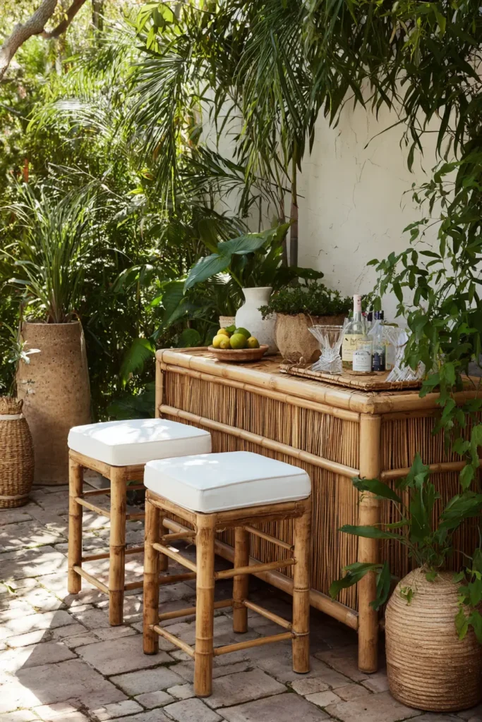 Tropical Bamboo Outdoor Kitchen Bar