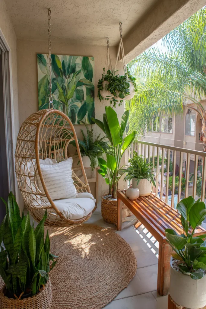 Tropical Indoor Plant Oasis Balcony