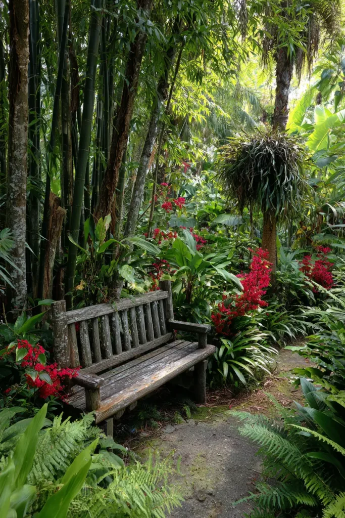Tropical Oasis With Seating Area