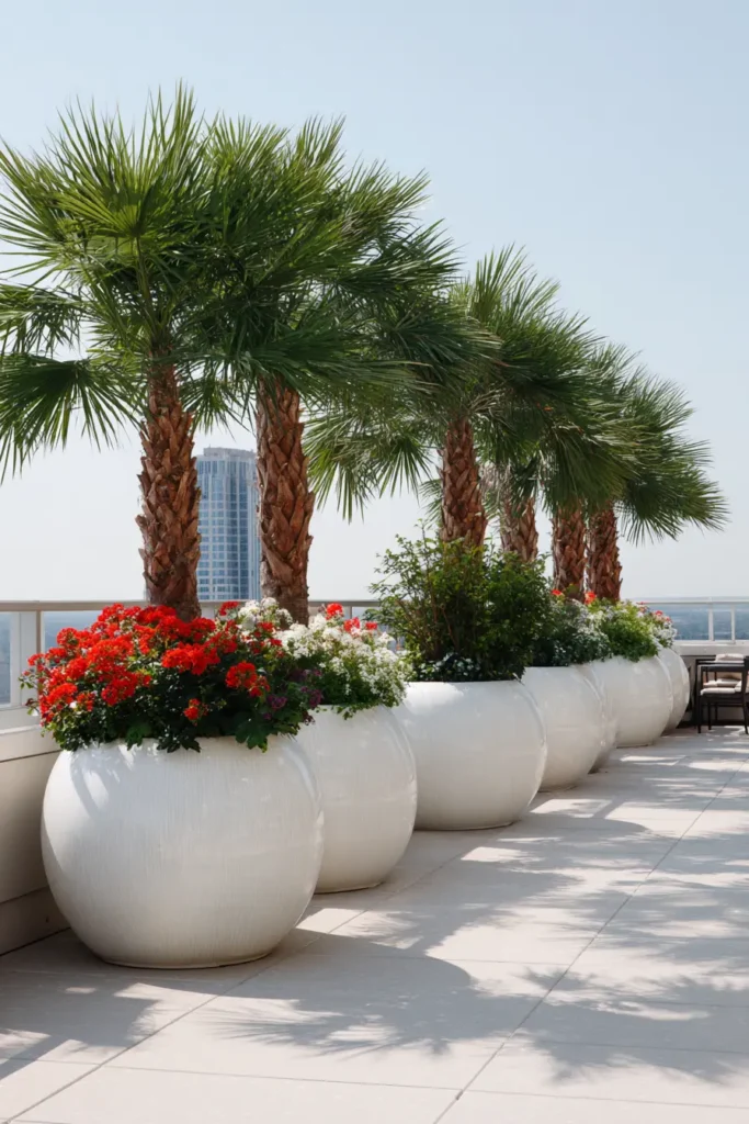 Tropical Plants In Lush Patio Display