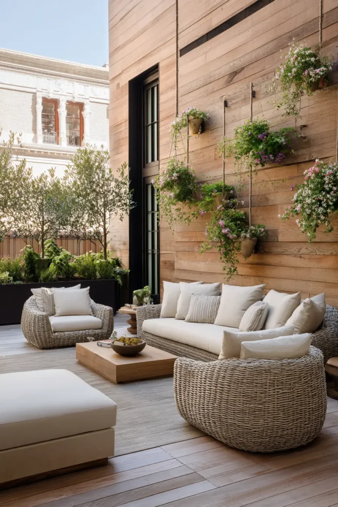 Vertical Garden with Colorful Blooms