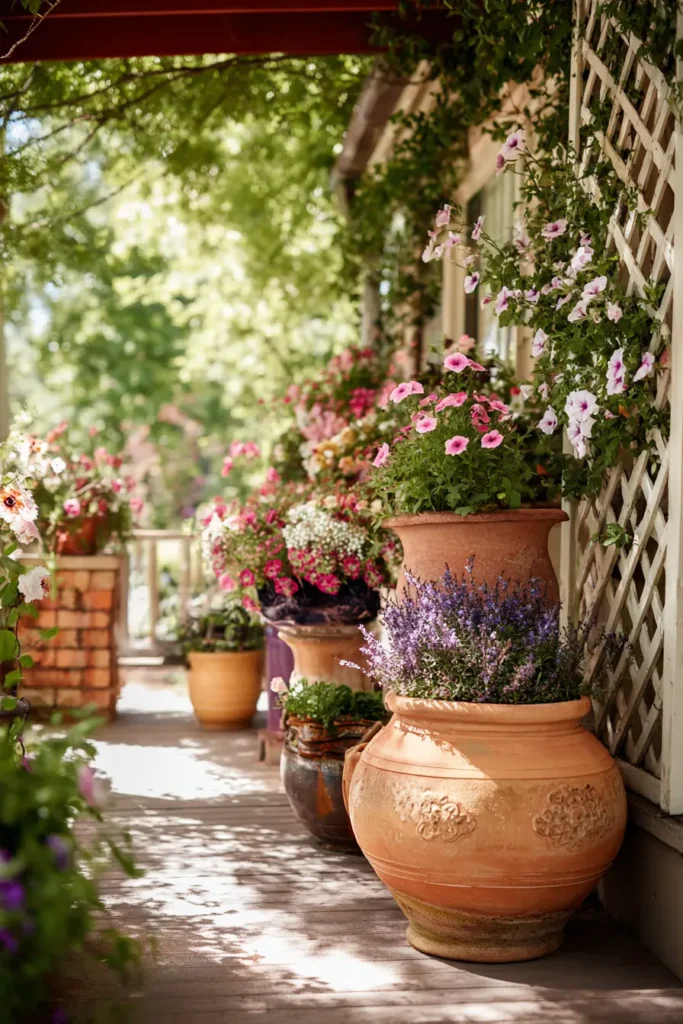 Vertical Garden with Colorful Petunias
