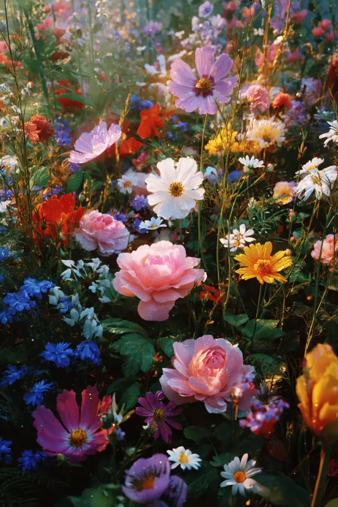 Vibrant Butterfly Garden With Wildflowers