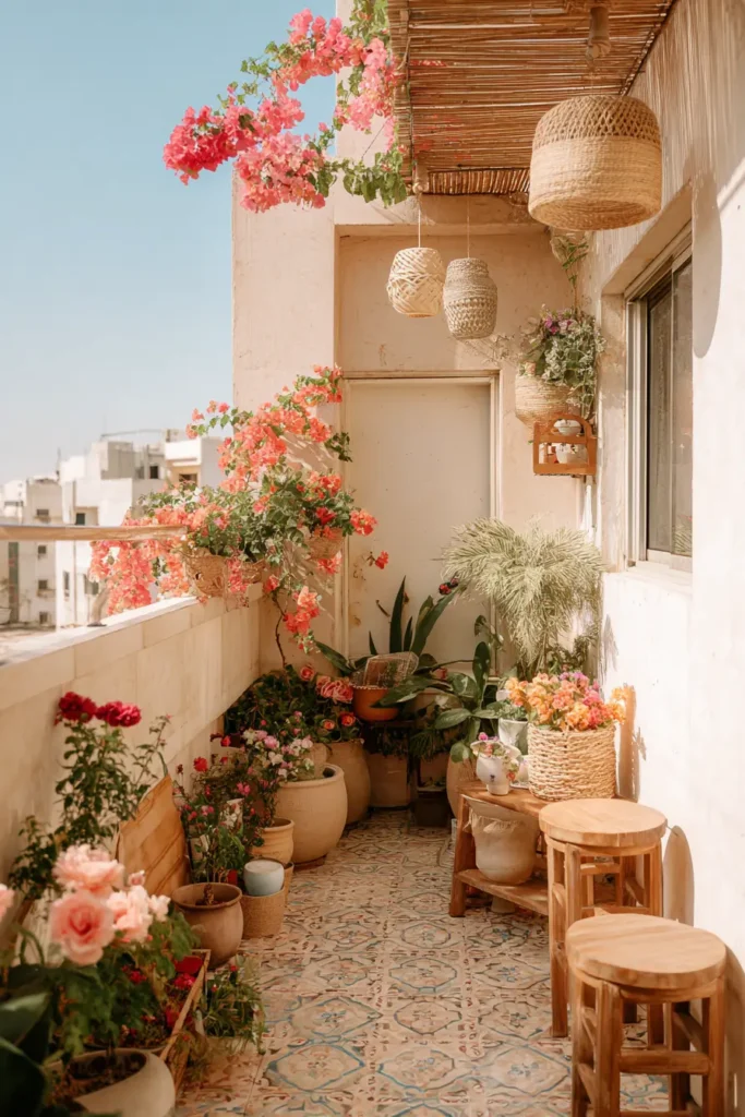 Vibrant City Balcony Garden Layout