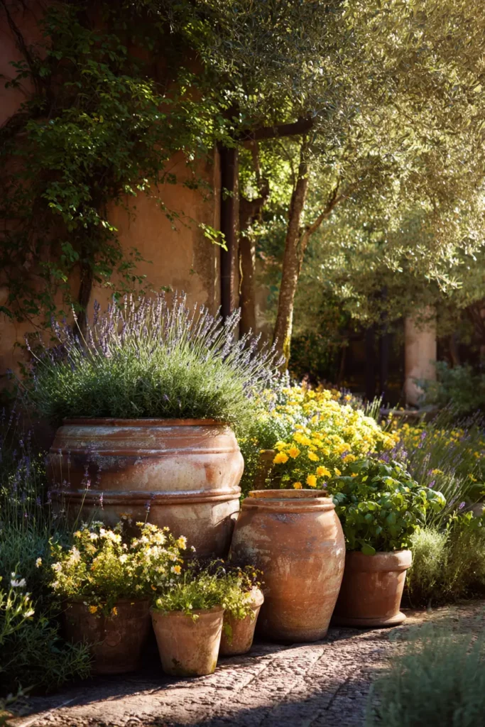 Vibrant Mediterranean-Inspired Container Garden