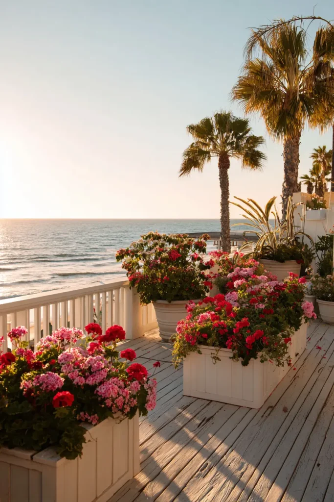 Vibrant Tropical Patio with Palms
