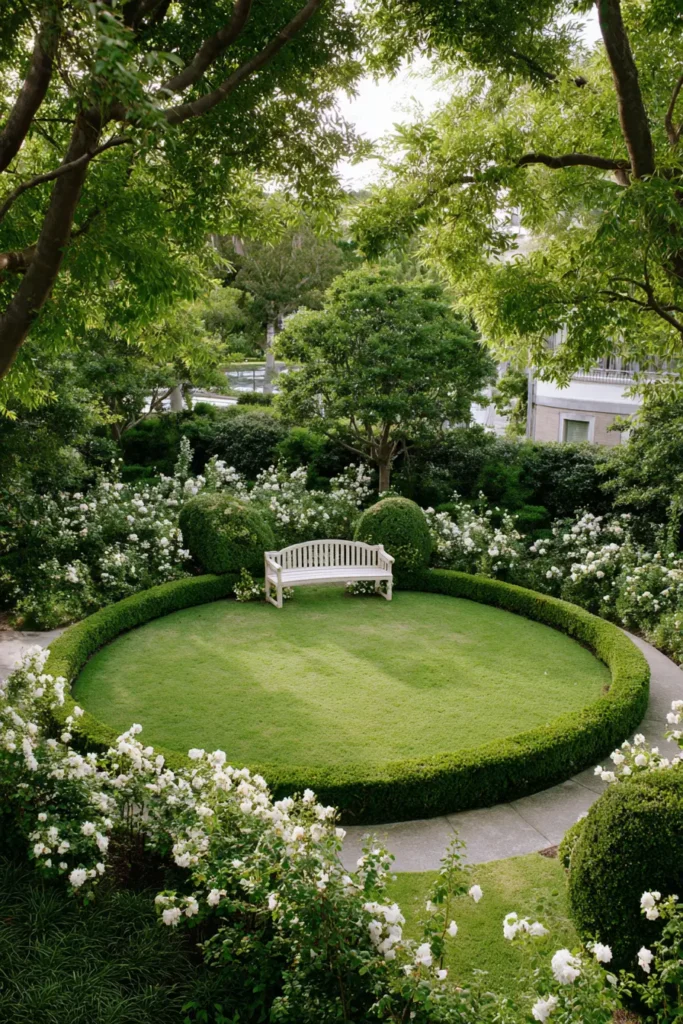 Victorian Formal Garden with Circular Lawn