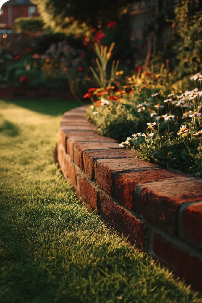 Weathered Curved Brick Edging