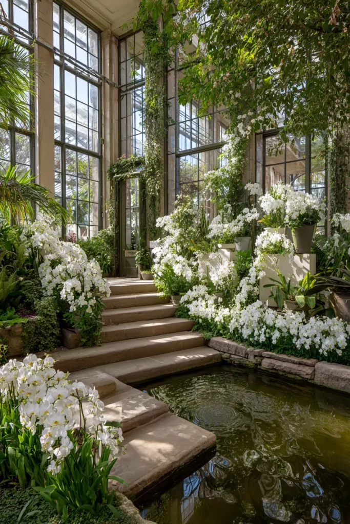 Wild Orchid Courtyard with Stone Steps