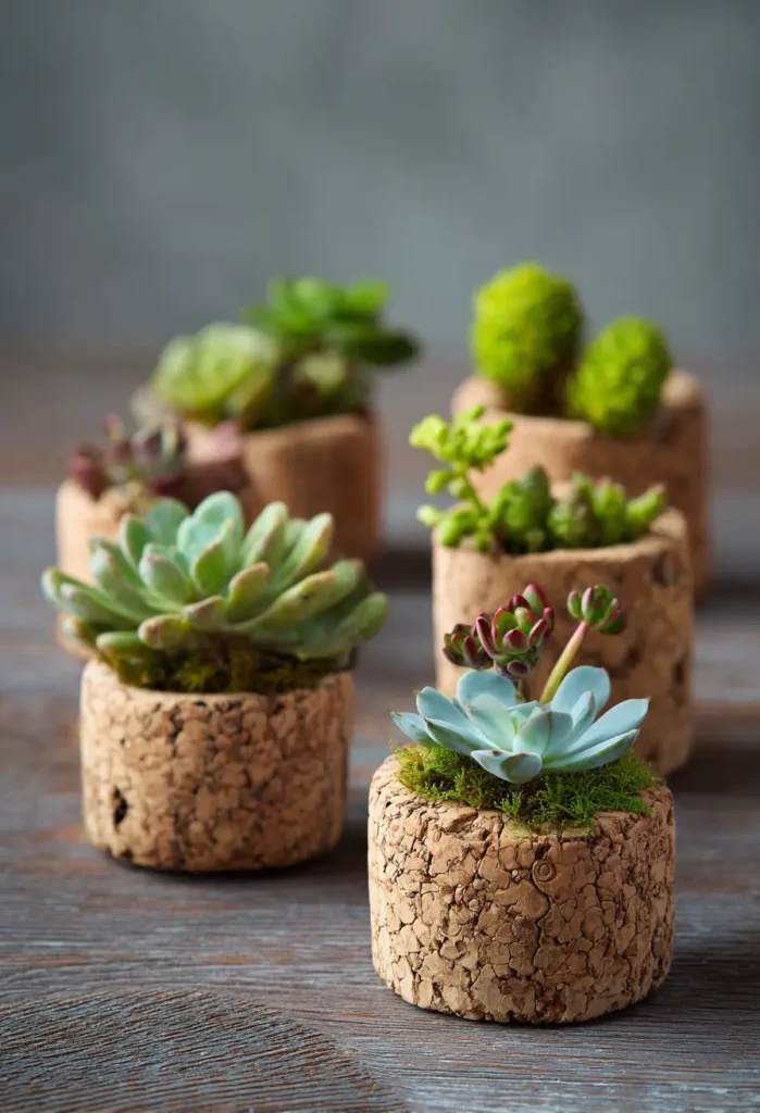 Wine Cork Succulent Planter