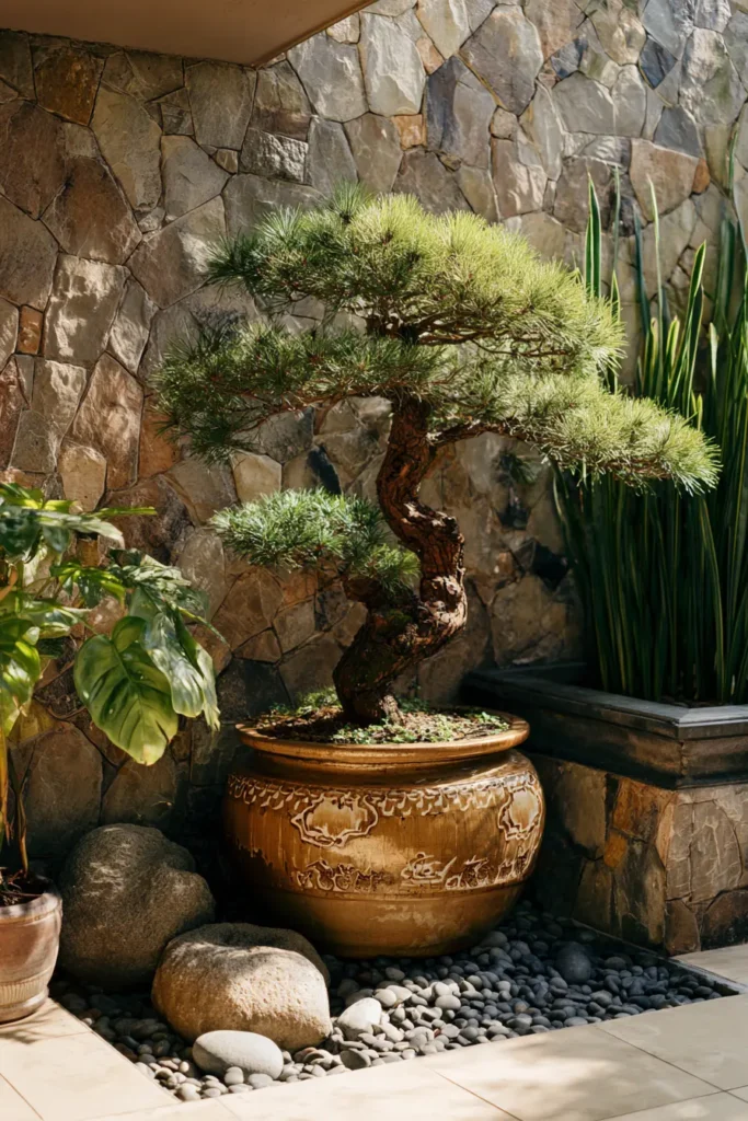 Bonsai Tree with Colorful Foliage