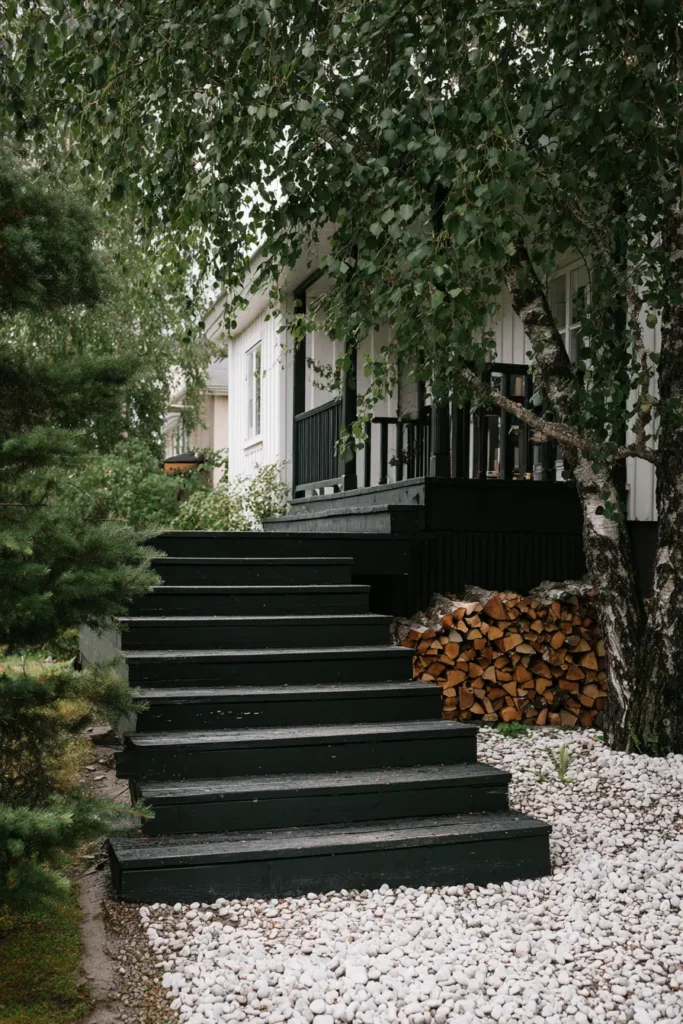 Contemporary Black Decking with Steps