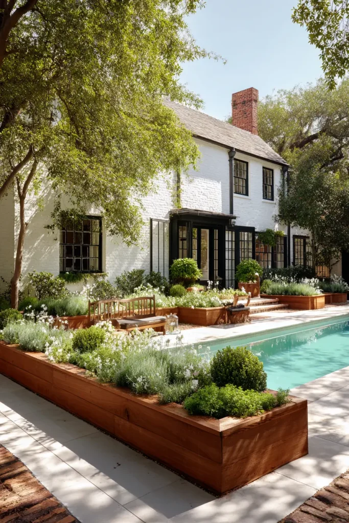 Contemporary Minimalist Above Ground Pool Deck