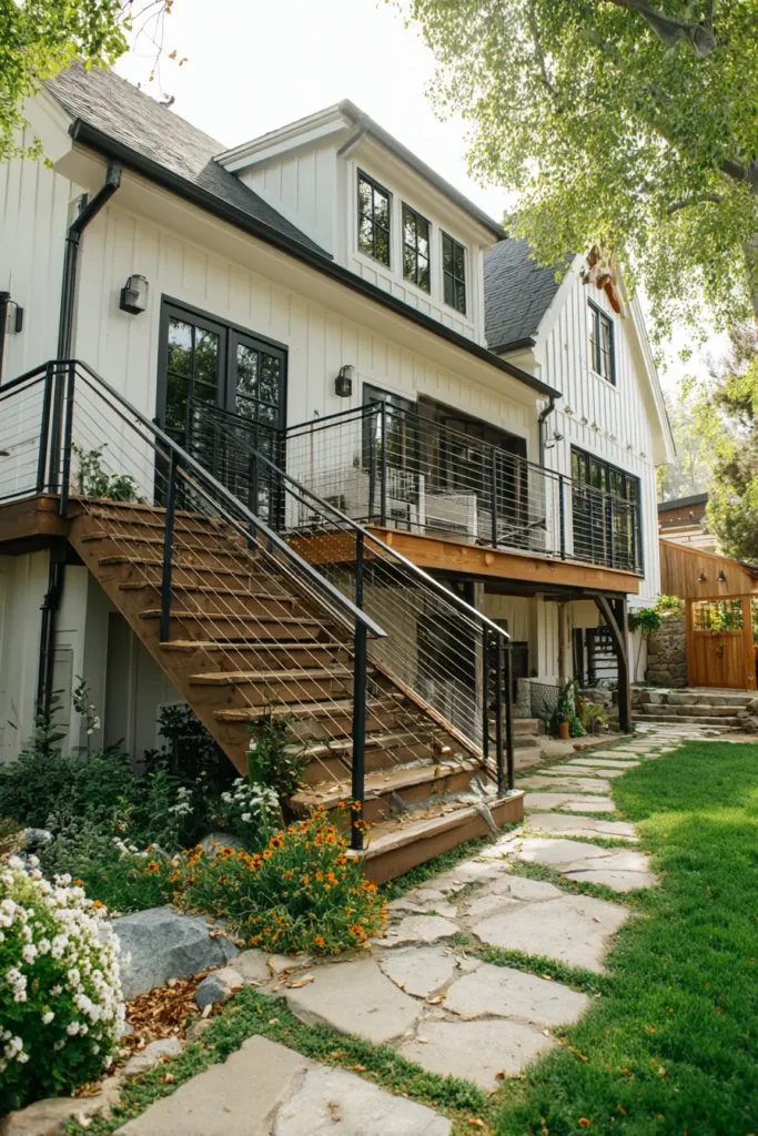 Cozy Elevated Deck with Green Accents