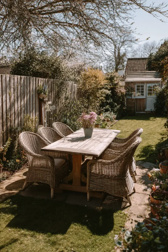 Cozy Gravel Patio with Lush Greenery