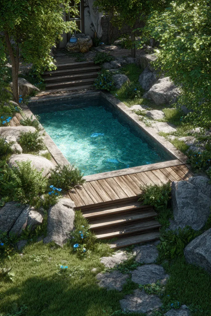 Cozy Modern Above Ground Pool Retreat