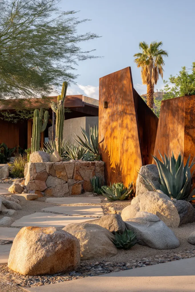 Desert Minimalism with Cacti and Stone