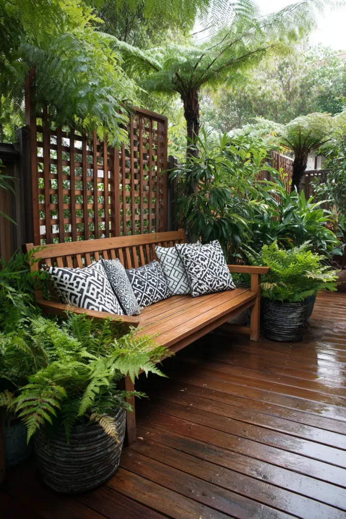 Elegant White Rose Lattice Privacy Screen