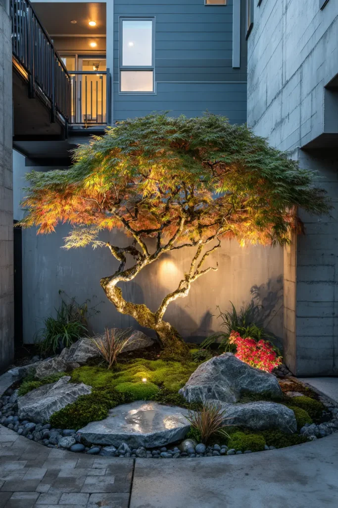 Illuminated Japanese Maple Tree Display