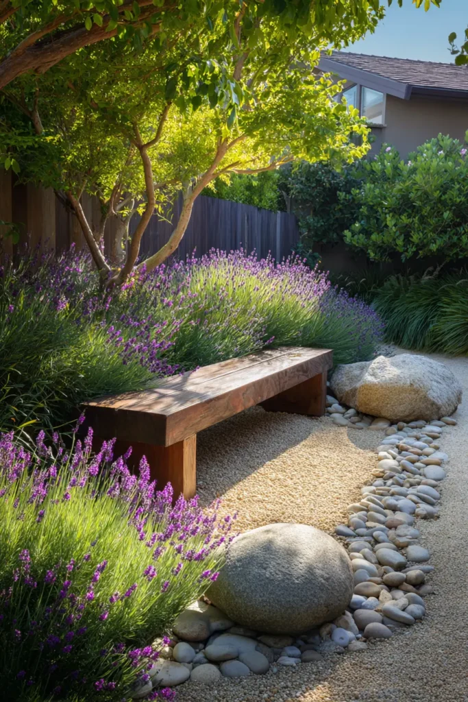 Lavender and Gravel Minimalist Garden