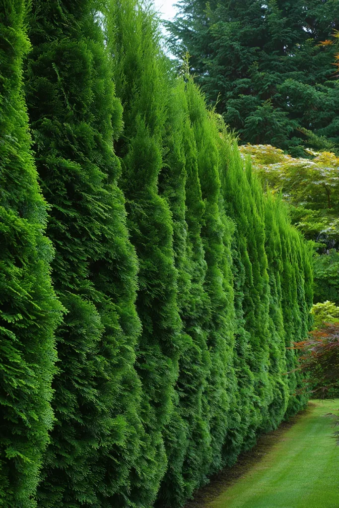 Lush Evergreen Hedge for Privacy