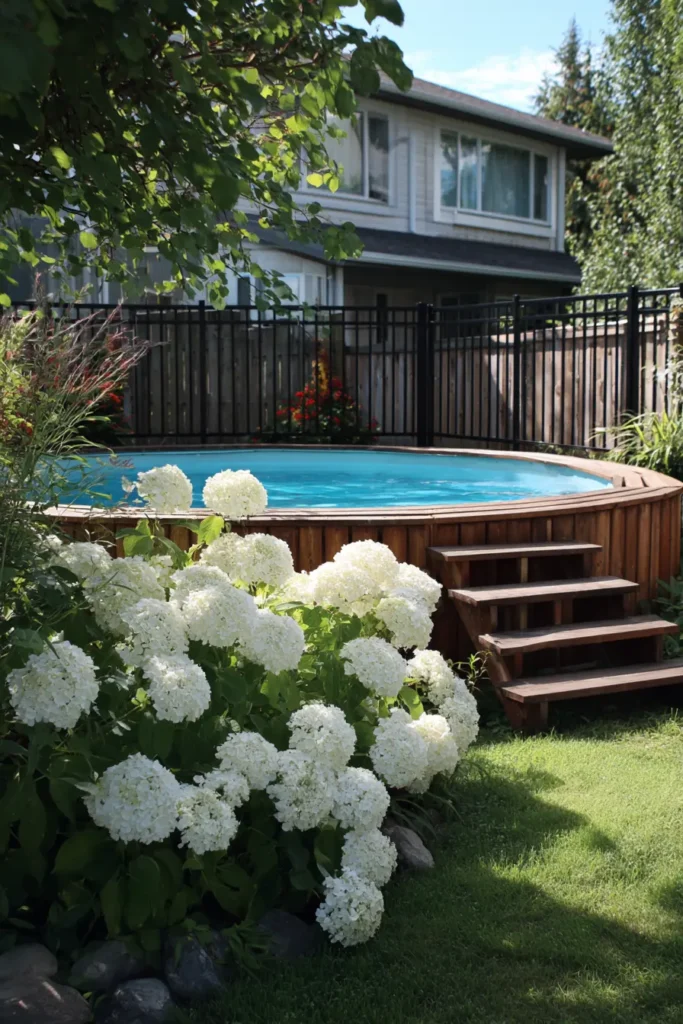Modern Above Ground Pool Deck Oasis