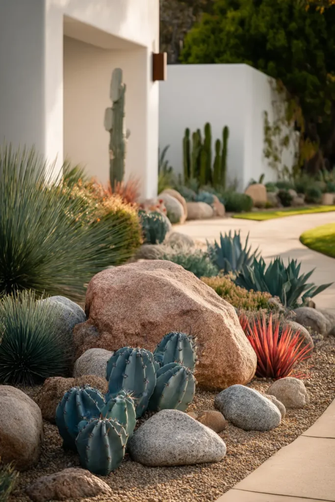 Modern Desert Garden with Ornamental Grasses