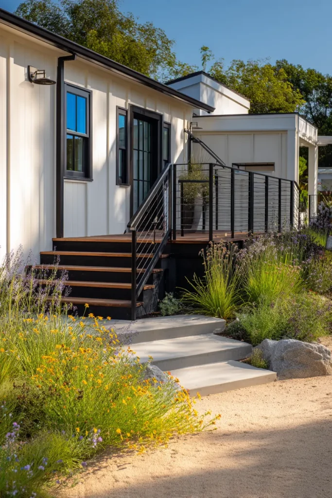Modern Elevated Deck with Wildflowers