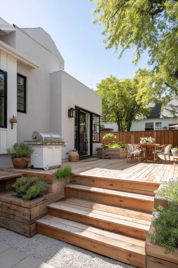 Modern Minimalist Decking with Steps