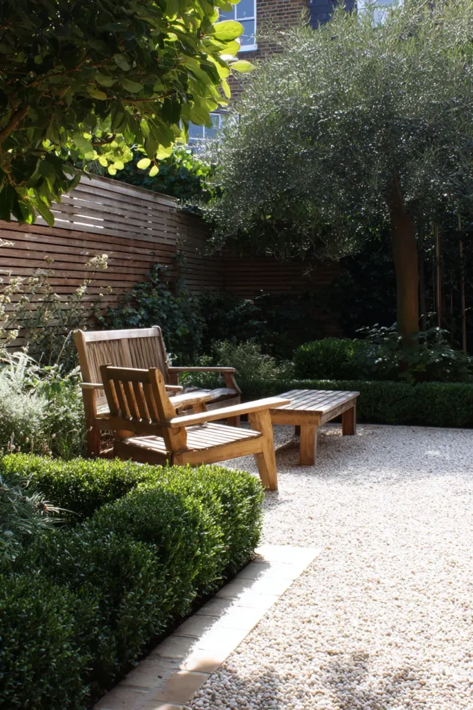 Modern Minimalist Gravel Seating Area