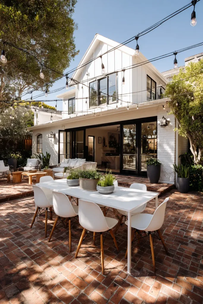 Modern Outdoor Dining with Succulents