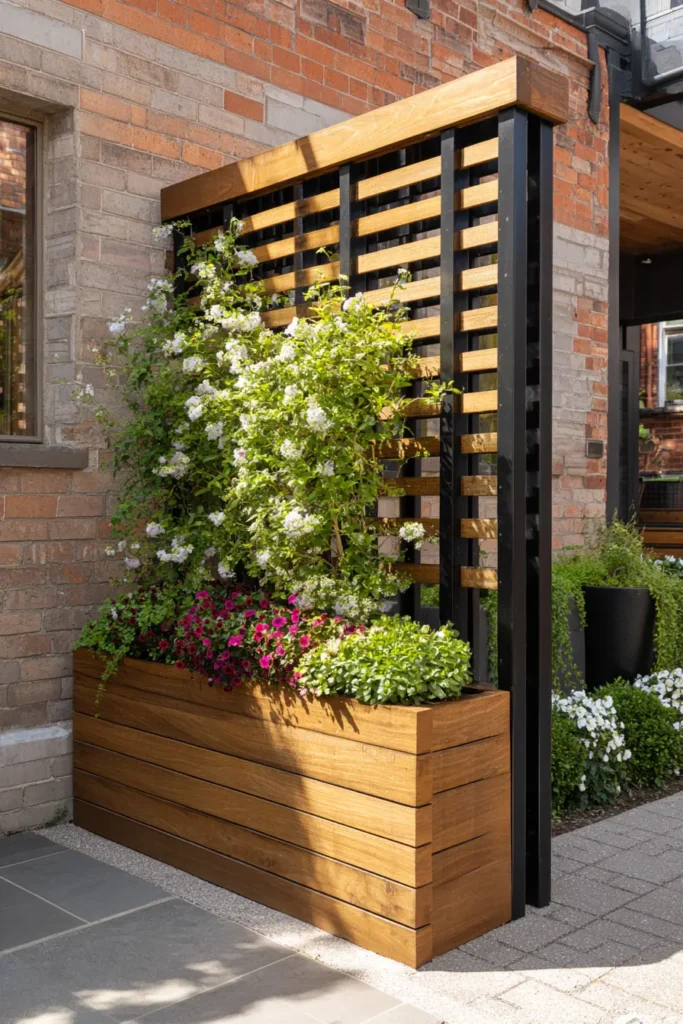 Modern Vertical Garden with Colorful Blooms