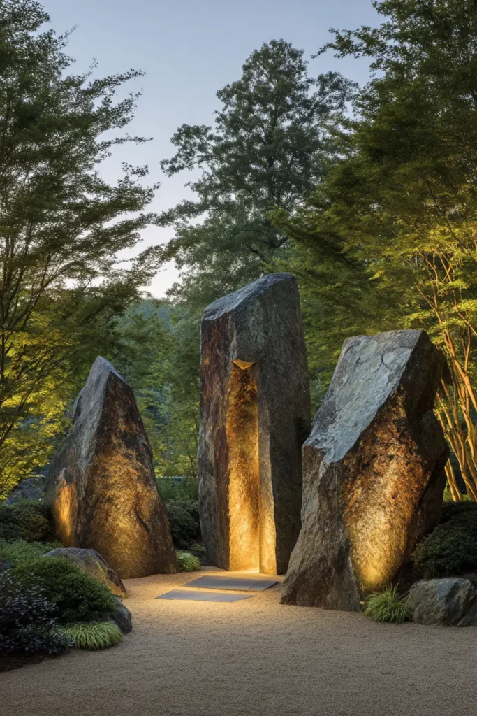 Peaceful Japanese Rock Garden Layout