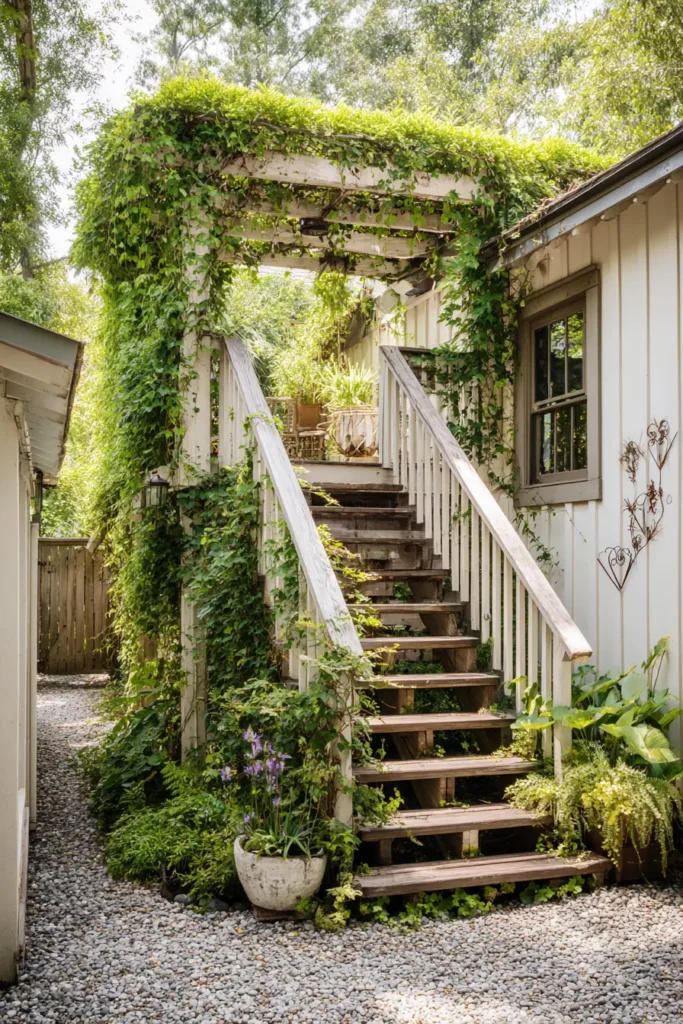 Rustic Elevated Deck Engulfed In Ivy