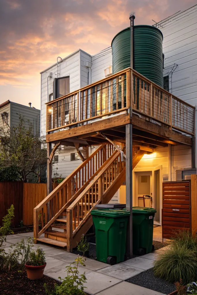 Rustic Elevated Deck with Greenery