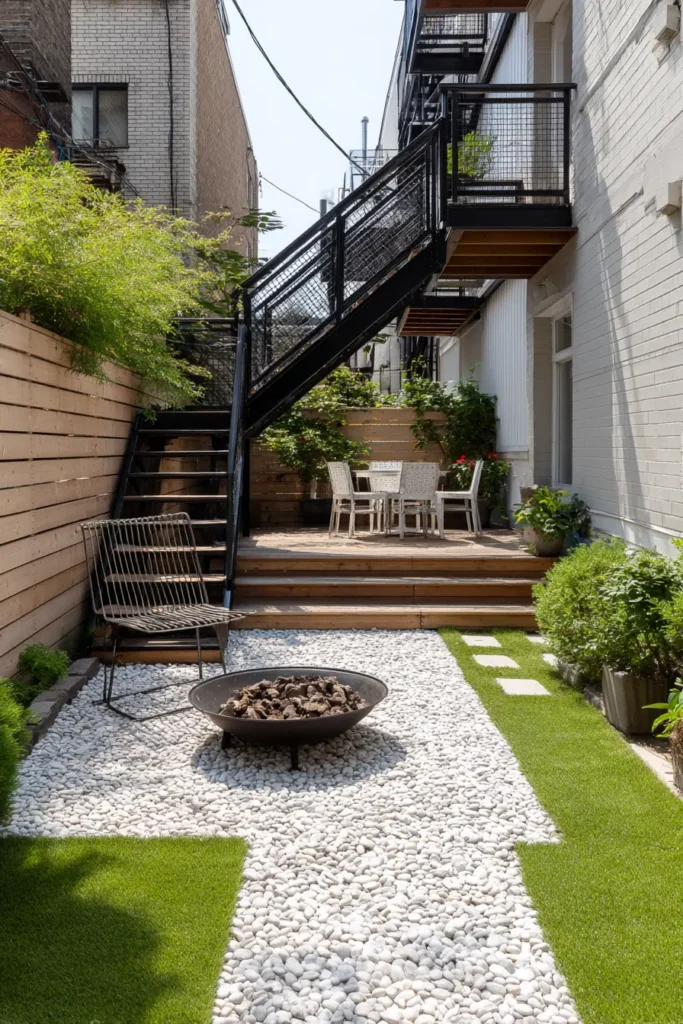 Rustic Wooden Deck with Lush Planters