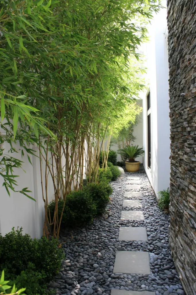 Serene Bamboo And Stone Path