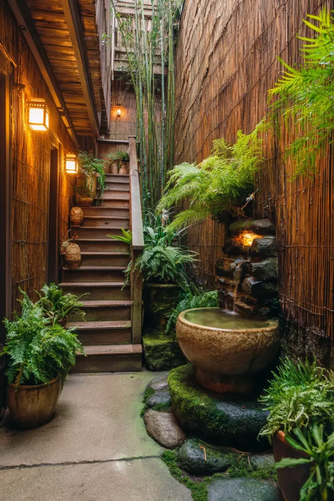 Serene Japanese Garden with Water Feature