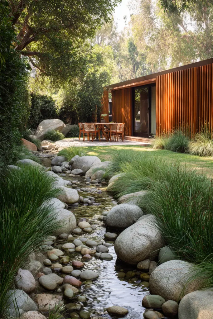 Serene Japanese Rock and Water Garden