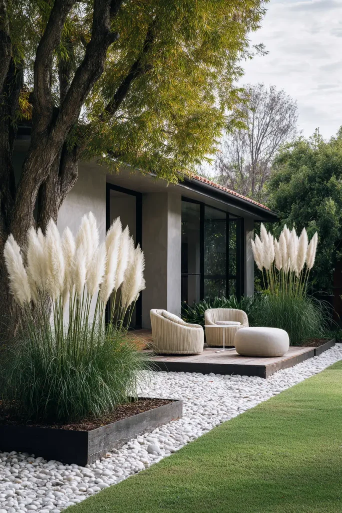Serene Minimalist Garden with Grasses