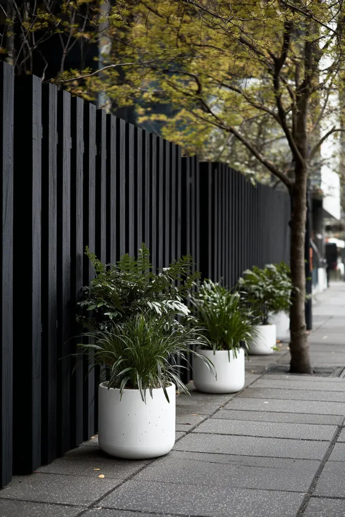 Sleek Modern Black Wooden Privacy Screens