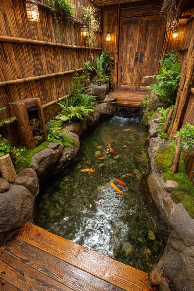 Tranquil Koi Pond With Japanese Vibes