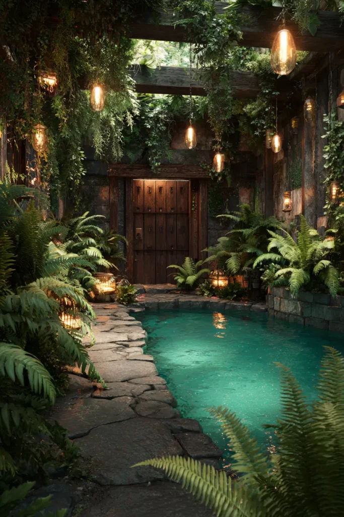 Tropical Courtyard with Hidden Lagoon