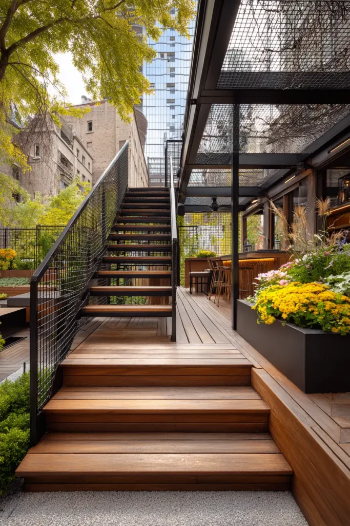 Weathered Elevated Wooden Decking