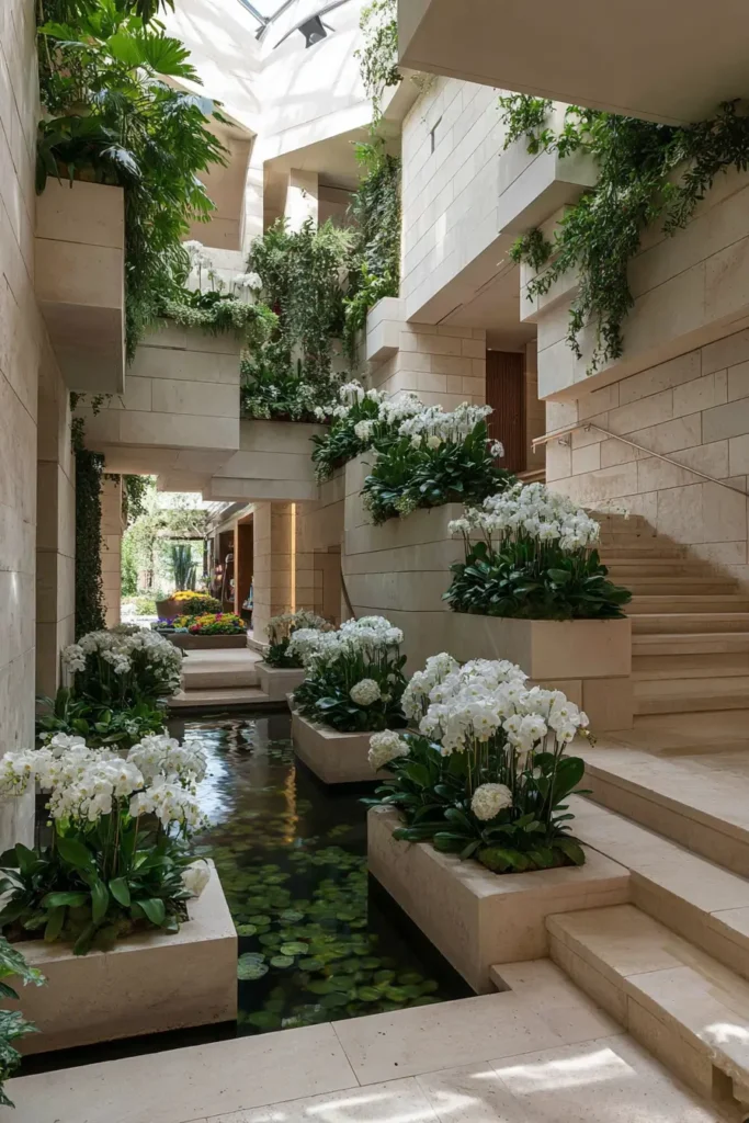 Wild Orchid Courtyard with Stone Steps